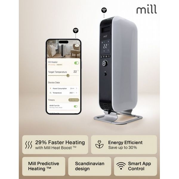 Mill Gentle Air WiFi Oil Filled Radiator 1500W