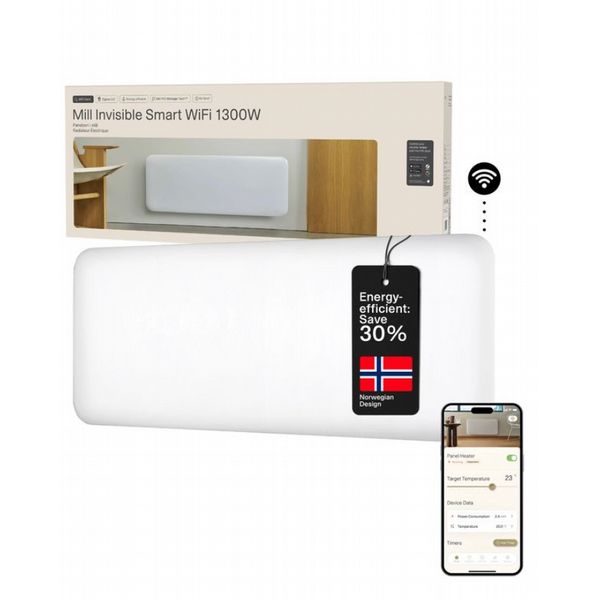 Mill Invisible Smart WiFi Panel Heater 1300W