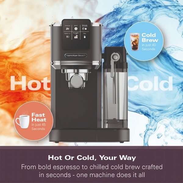 Hamilton Beach BaristaPro + Touch 8 in 1 Espresso With Milk Black