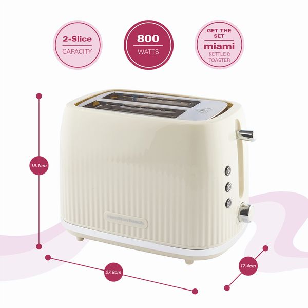 Hamilton Beach Miami Kettle, Toaster and Miami Microwave Set - Sand