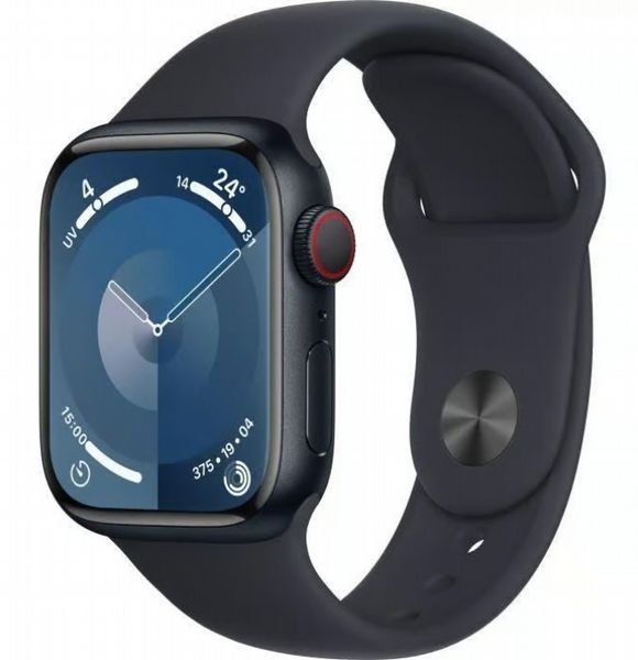 Refurbished Apple Watch S9 45mm Midnight case, Black Strap. Grade A
