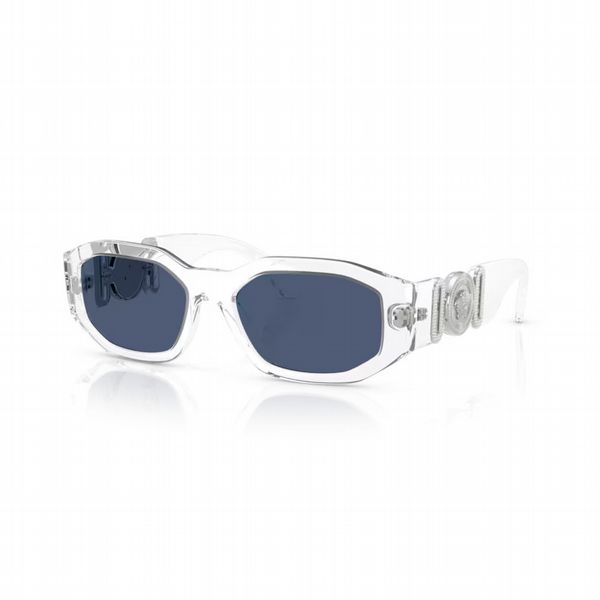Versace Crystal Frame With Dark Blue Lens - Size Medium