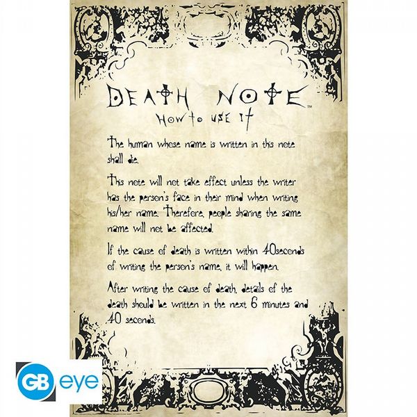 Death Note Rules 61 x 91.5cm Maxi Poster